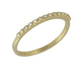 Polished Thin Channel Set Diamond Wedding Band in 14k Yellow Gold