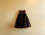 60s / 1960s Brown Ruffled Petticoat