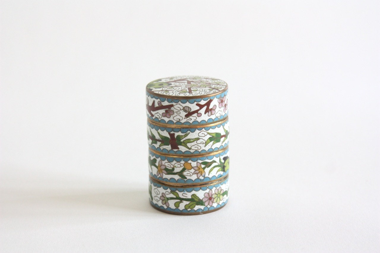 Vintage Cloisonne Stacking Box