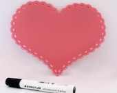 Jumbo Whiteboard Fridge Magnet - write on Doily Heart
