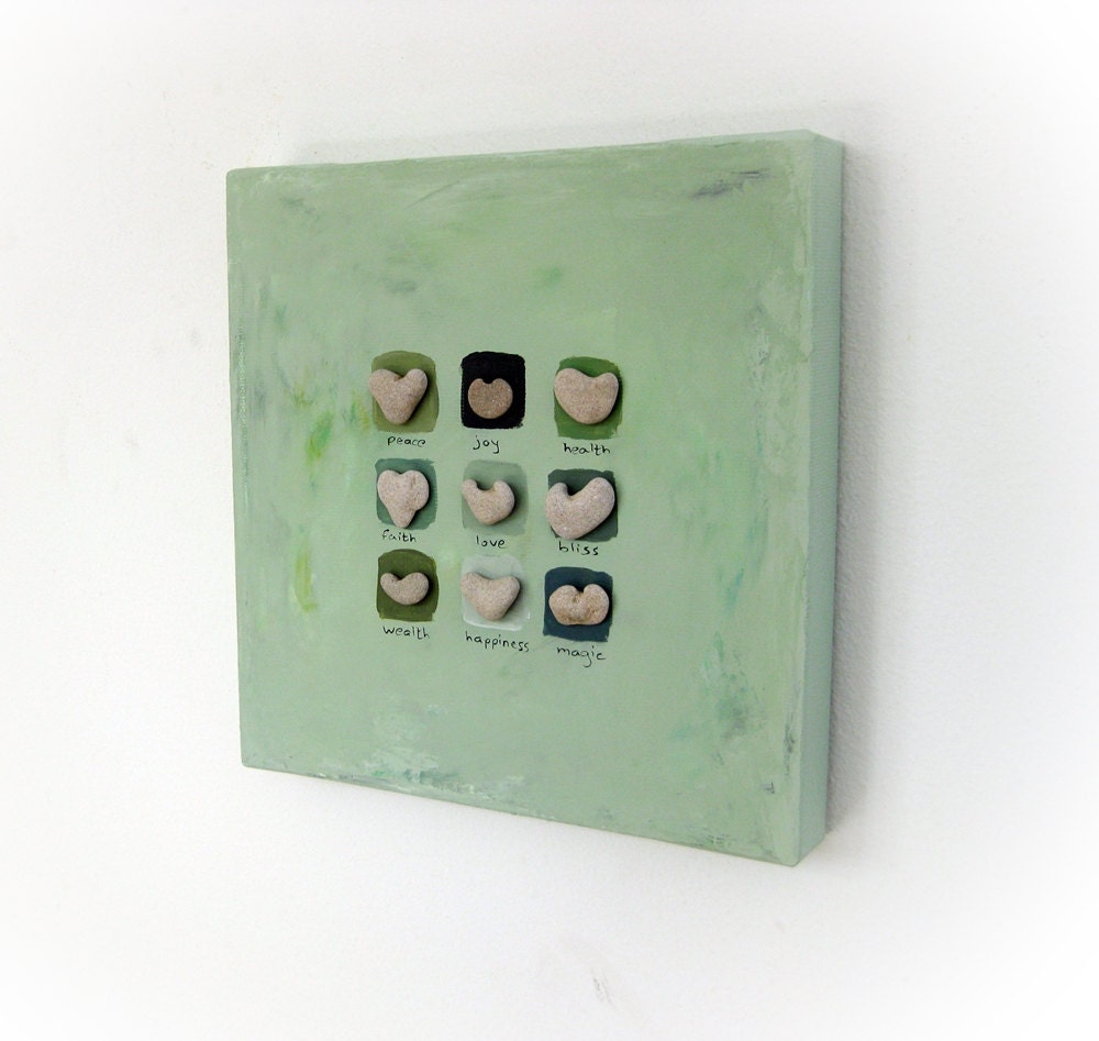 One Of a Kind wedding Gift  - Unique Home Blessings - genuine Heart shaped Beach stones rocks