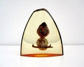 Owl Figurine - Woodland Owl Paperweight - Brown Owl Sculpture