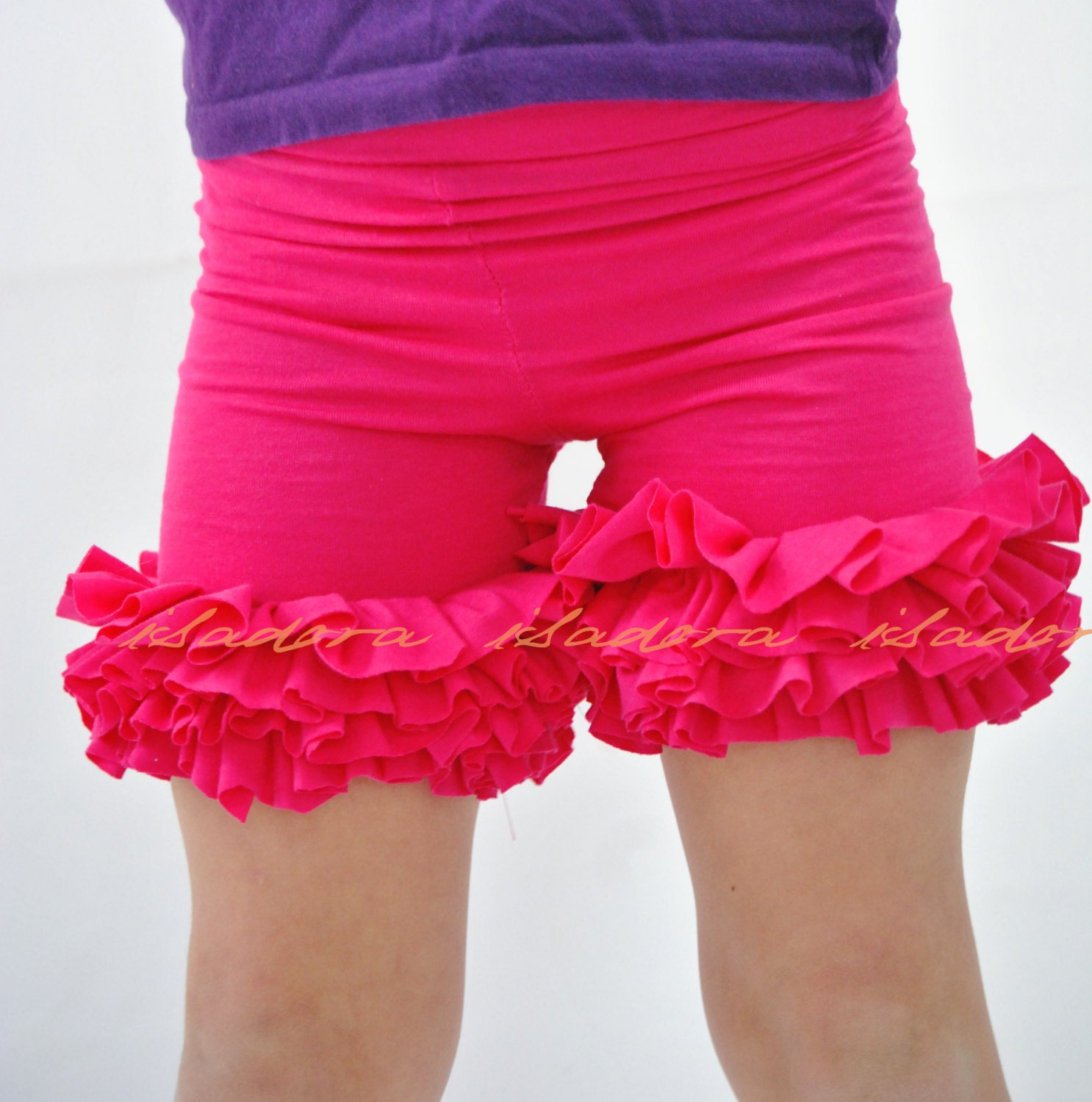 Girls Ruffle Shorts in Hot Pink