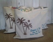 25 LINED Custom Canvas Wedding Welcome Tote Bags - Eco-Friendly Natural Cotton Canvas