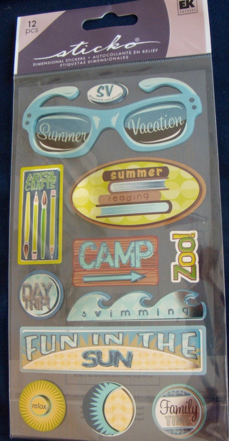 3D Summer Die Cut Stickers
