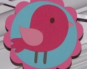 Little Pink Bird Happy Birthday Banner ... Tweet Birthday Party ... blue pink green aqua teal ... MADE TO ORDER ... panels adjustable Il_170x135
