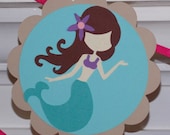 Under the Sea Birthday Banner ... 4 die cuts ... MADE TO ORDER ... pink purple aqua ... adjustable ... mermaid jellyfish turtle starfish Il_170x135