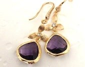 Amethyst drop dangle earrings Wedding Jewelry Chandelier earrings, spring Fashion, Prom earrings Bridesmaids gifts
