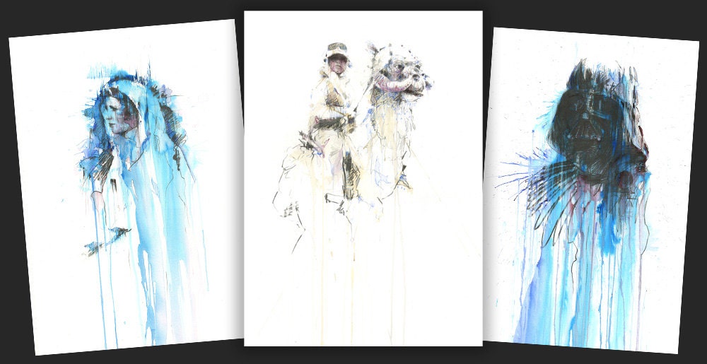set of 3 Star Wars Poster -signed edition, free delivery