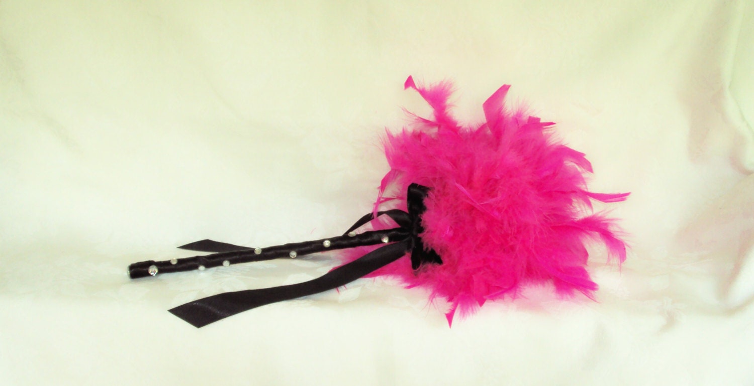 Hot Pink Feather Fairy Wand Flower Girl Wand