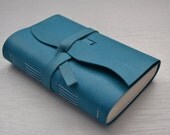 Leather Journal Sketchbook Notebook Teal Leather with blank pages