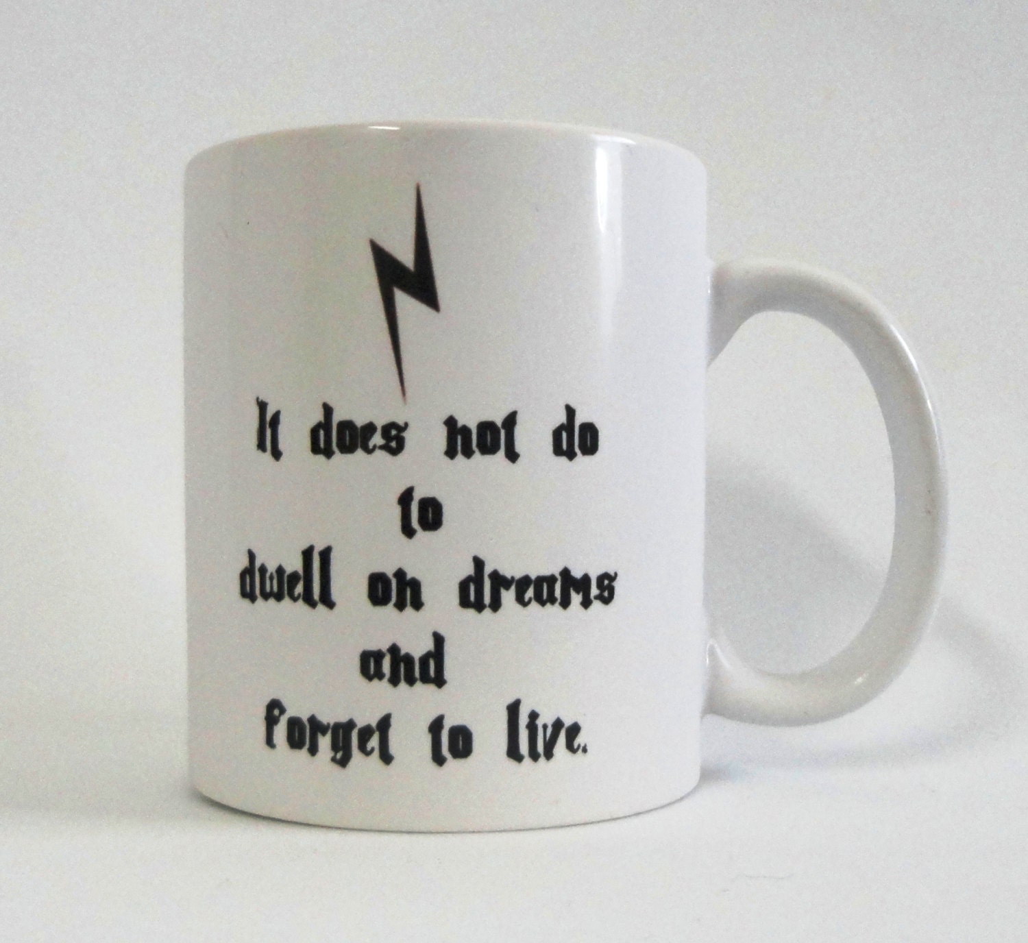 Dwell on Dreams White Ceramic Mug - Inspired by Harry Potter and the Sorcerer's Stone