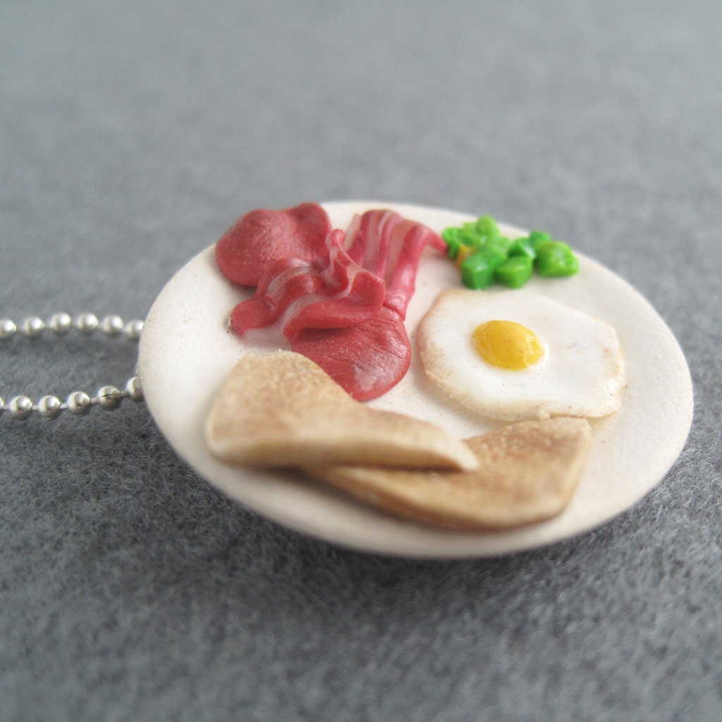 Breakfast Polymer Clay Pendant - 3cm