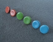 Solid Rust Brown, Green and Sky Blue Triple Set Studs - Basics Batch