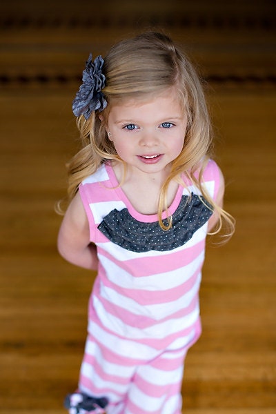 Bubblegum Pink and White Stripe Knit Ruffle Tank Available in sizes 6 months to 8 years