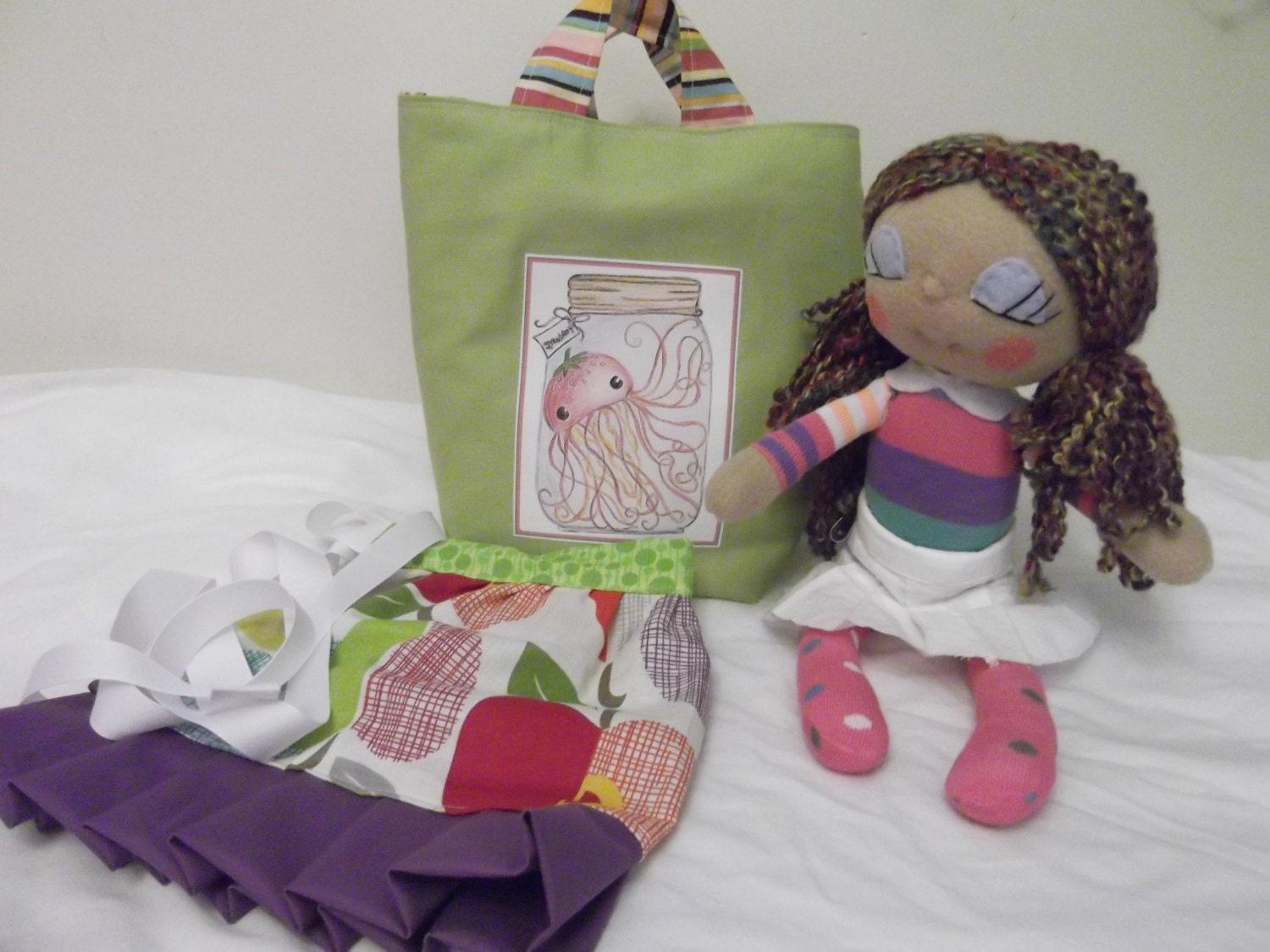 Custom Big Kid Set- Tote Apron Cape Doll