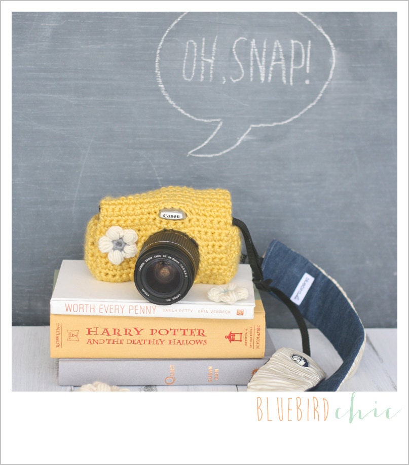 oh snap dslr camera cozy - soft yellow