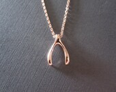 Rose Gold Wishbone Necklace