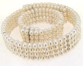 Charm White Freshwater Cultured Pearl Beads Necklace Bracelet  Choker  One set pearl jewelry