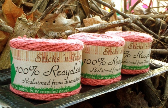 RECYCLED YARN - Muted Coral - hemp blend - laceweight