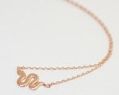 Delicate Snake Necklace - Rose Gold Plated