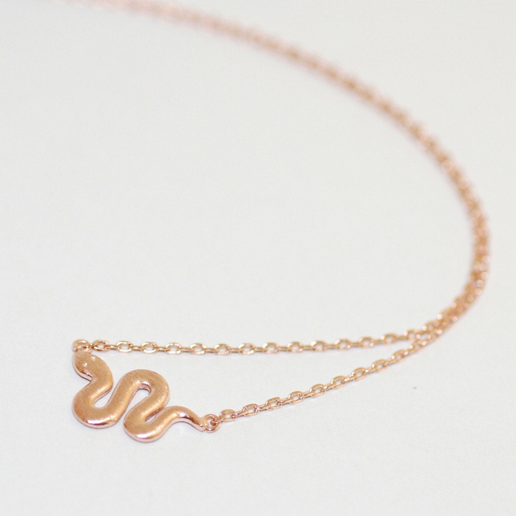 Delicate Snake Necklace - Rose Gold Plated