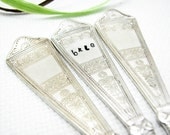 Cheese Markers - Repurposed Vintage Spoon Handles, Silver Plated Silverware, Upcycled, Hostess Gift
