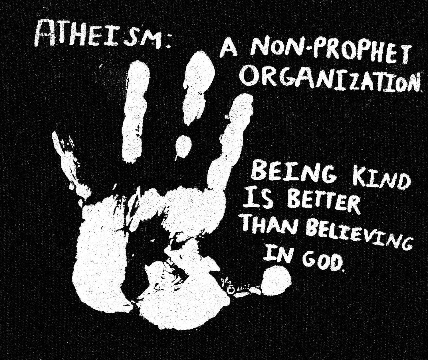 Atheist humor kindness patch