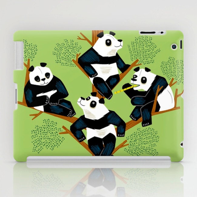The Pondering Pandas - illustrated iPad Case / iPad mini - by Oliver Lake