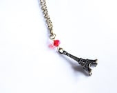 Cindy - Mini 3D Eiffel Tower with Red Crystal