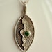 Sterling Silver Necklace Chrome Diopside Cuttlebone Cast