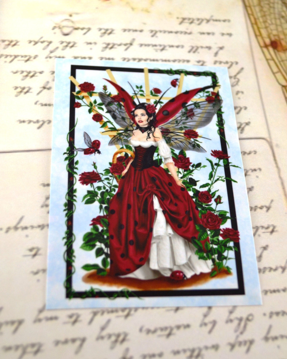 ACEO - The Gardener - Ladybug Fairy