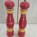 Distressed Shabby Chic Upcycled Salt Shaker and Pepper Grinder, Hand Painted in rustic country style