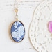 Textile necklace with blue floral / butterfly lace and blue fabric - bridesmaid jewelry, Mother's day gift