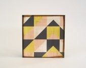Modern Wall Decor l Art Block l Geometric Mountain Modern Traveler  wall hanging housewares 5x5 wood block geometric pattern pastel
