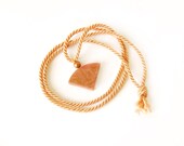 Marble Fan and Golden Rope Necklace