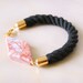 Red Line Marble and Black Nautical Rope Bracelet