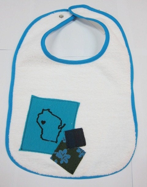Wisconsin Love Blue Baby bib