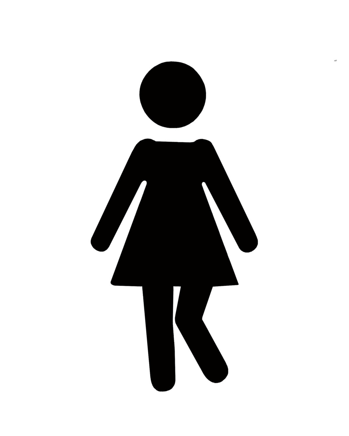 Color Customizable 5x7 Wee Dance The Girl, Bathroom Print/Sign