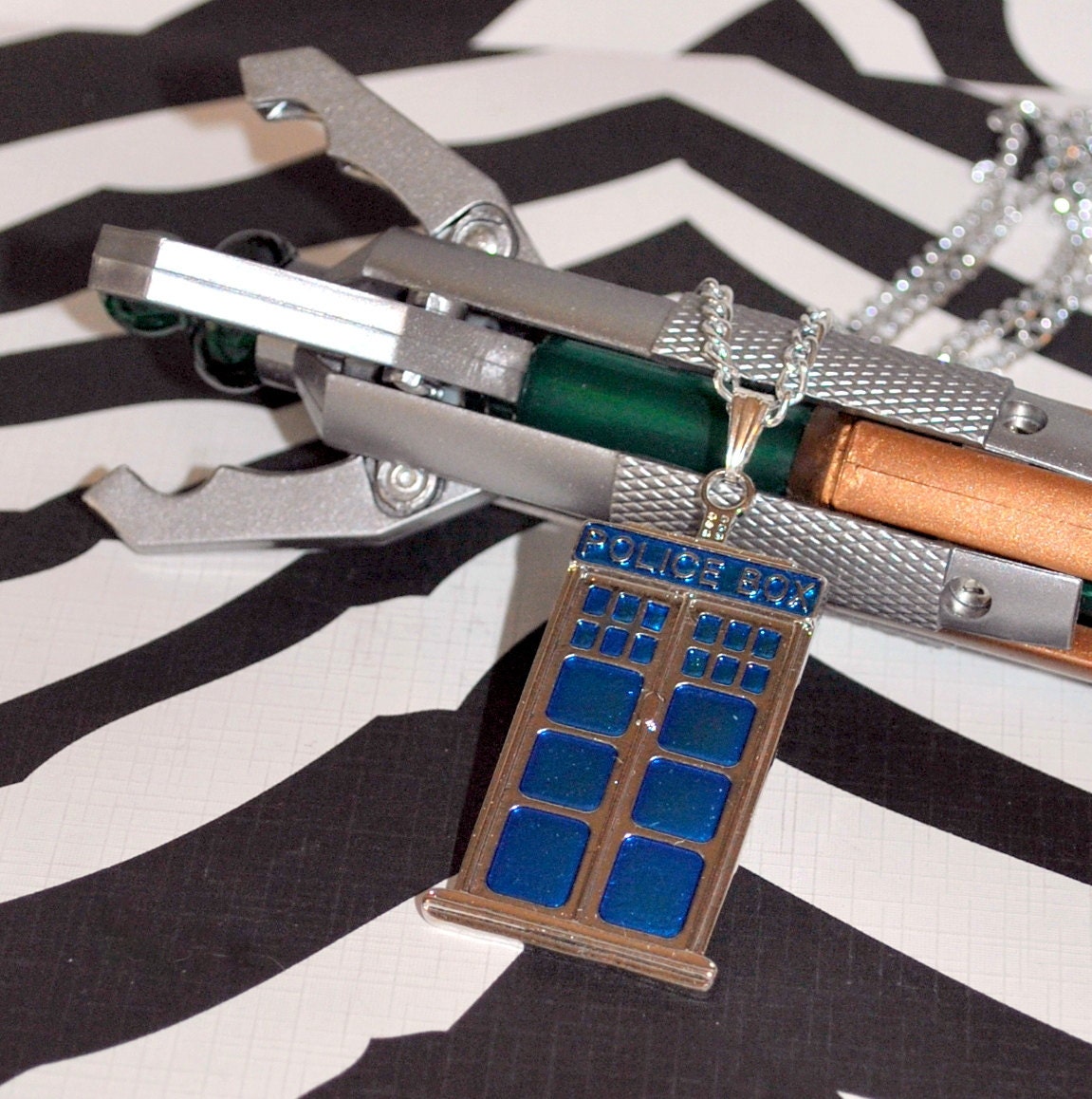 TARDIS Inspired Blue Telephone Box Necklace