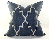 Denim Blue Moroccan Pillow Cover, Cushion, Decorative Pillow Cover