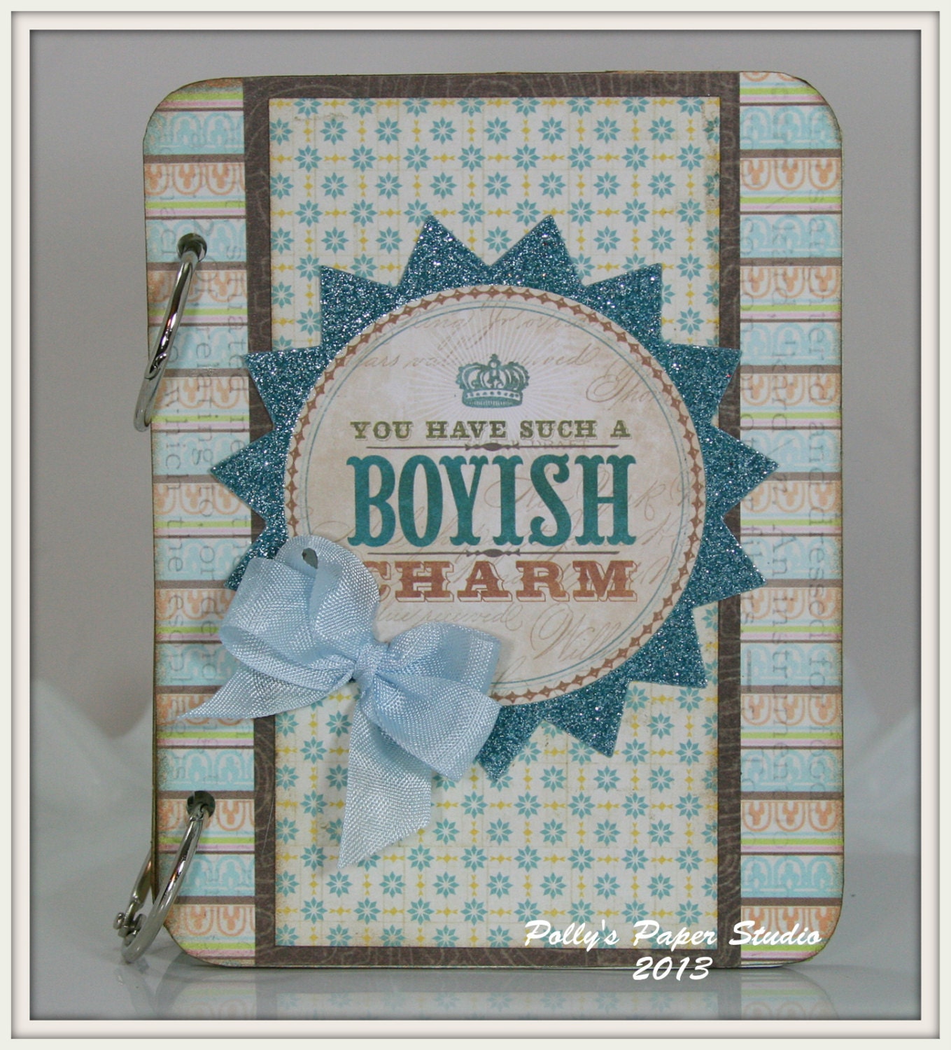 Boyish Charm Mini ALBUM KIT Ready to Assemble SCRAPBOOK stash buster