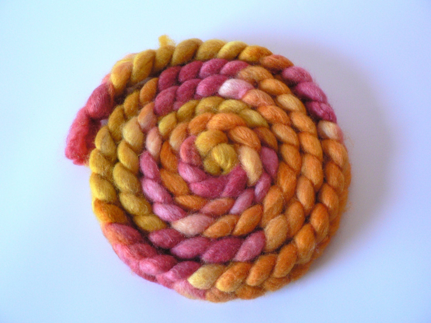 Handpainted BFL Tussah Silk Roving- Bollywood