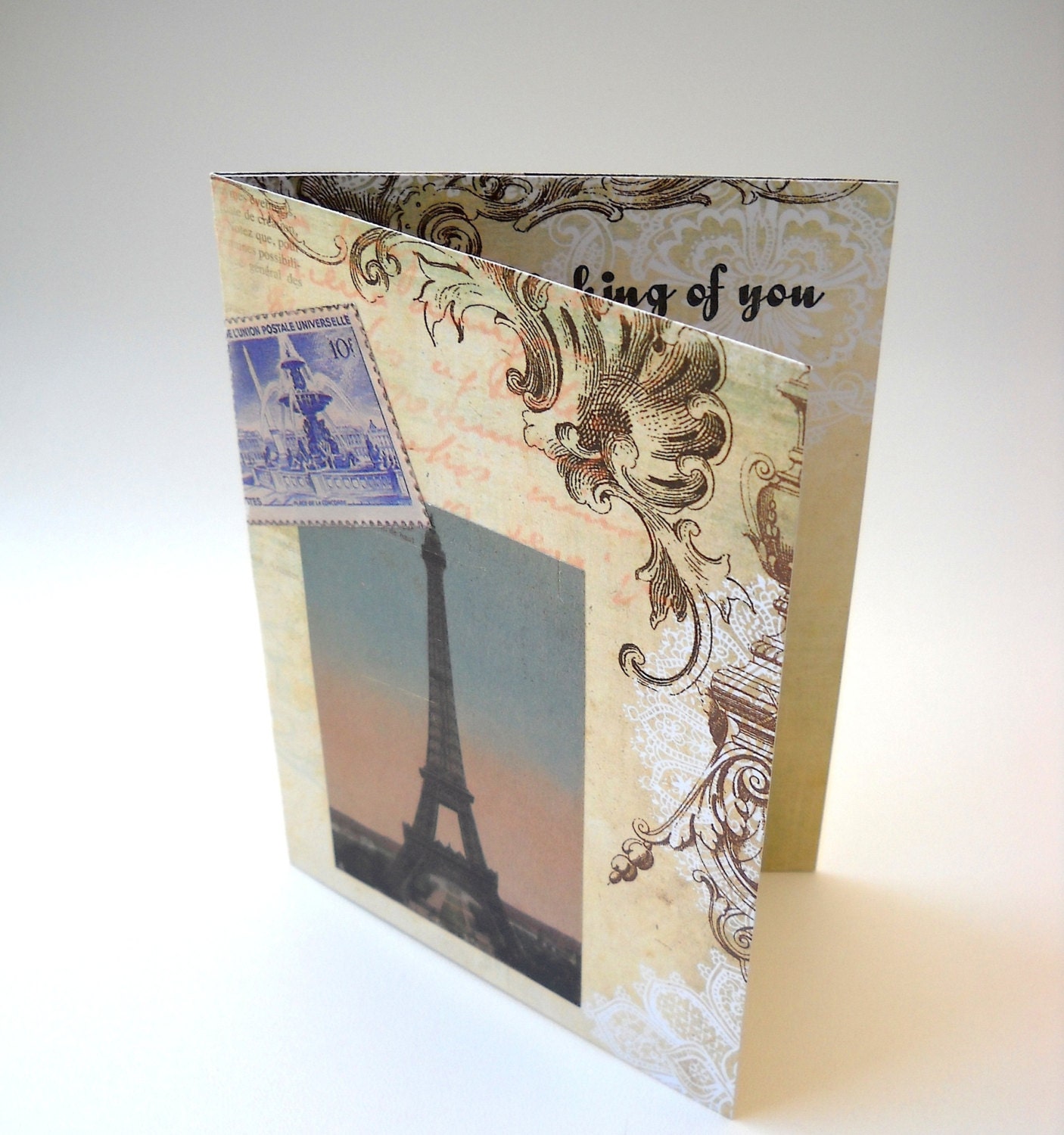 Paris Friendship Card, Handcrafted