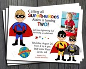 Superhero Birthday Invitation - FREE Thank You Card Included Il_170x135