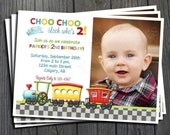 Train Birthday Invitation - FREE Thank You Card included Il_170x135