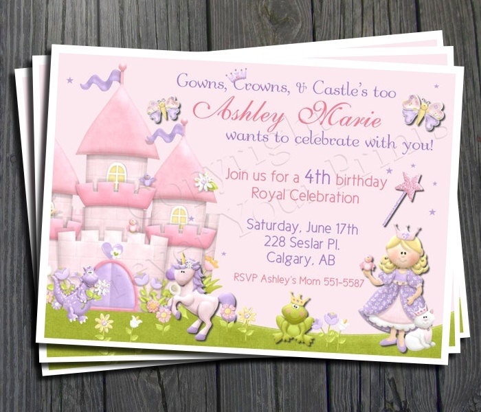 Princess Birthday Invitation - FREE Thank You Card included Il_570xn