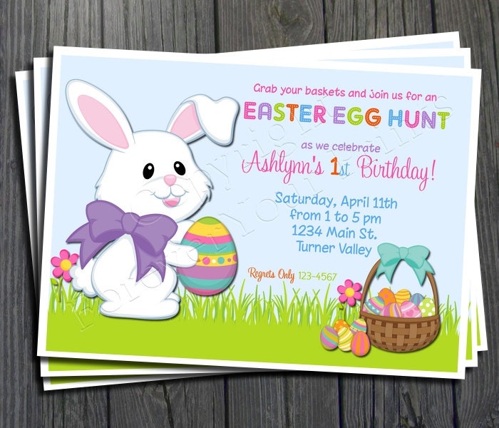 Easter Birthday Invitation - FREE Thank You Card included Il_570xn
