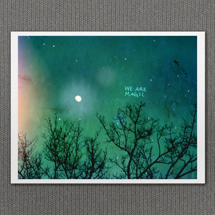 We Are Magic 12x16 / Landscape Nature Photo, LARGE Custom Wedding Poster, Valentines, Anniversary, Romantic Decor, Fantasy, Night Sky, Stars