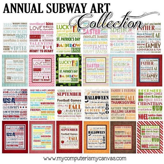Annual Subway Art Collection - Printable